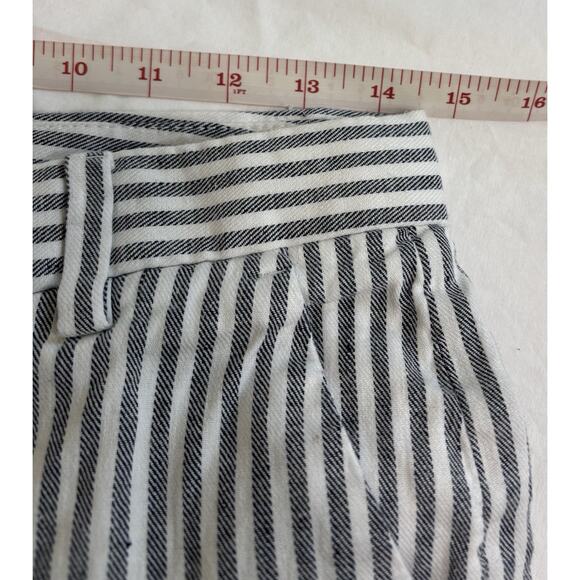 Flat Front Linen Avery Pants Striped Stretch Nautical Resort Beach Comfy Size 6 - Picture 7 of 9